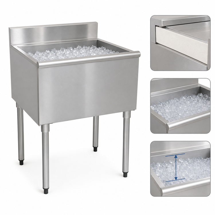 Product image #4 for Eagle 1800 Series Underbar Ice Chest — 30 Inches W x 20 Inches D, 8 Inches Deep, 48 lb Ice Capacity (B30IC-18)
