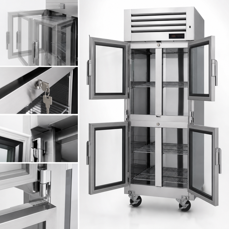 Product image #4 for Turbo Air PRO Series Pass-Thru Heated Holding Cabinet with Glass Half Doors, 1 Section, 28 Cu. Ft.