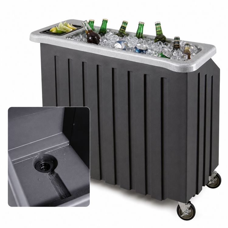 Product image #5 for Cambro CamBar 54-Inch Designer Decor Portable Beverage Bar with 100-lb Ice Sink and 5-Bottle Speed Rail