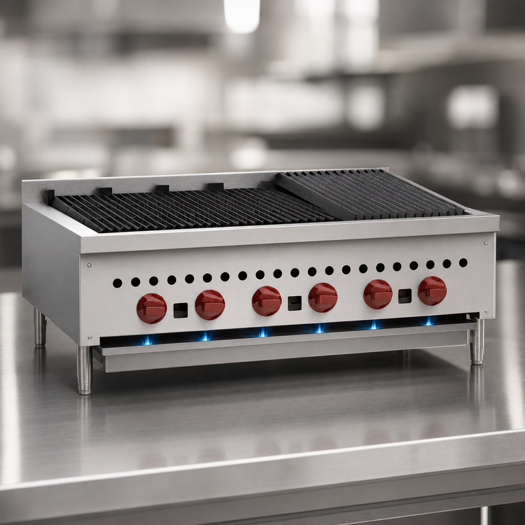 Product image #4 for Wolf 36-1/8-Inch Countertop Radiant Charbroiler with 6 Burners