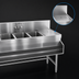 Thumbnail image #4 for Eagle Spec-Bar 3-Compartment Underbar Sink Unit with Right Drainboard, 72 x 24 Inches