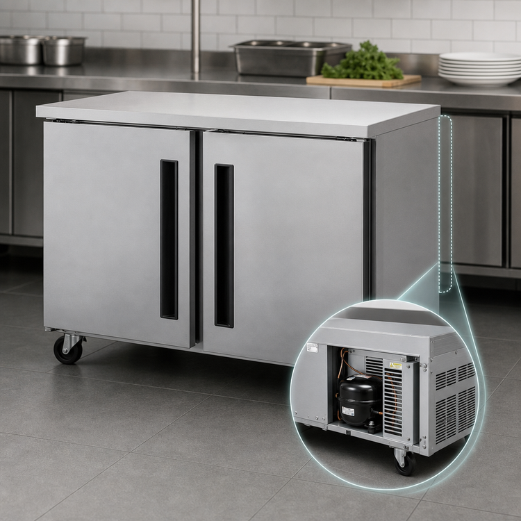Product image #4 for Traulsen Centerline 48-Inch Two-Section Compact Undercounter Freezer with Left-Hinged Solid Doors