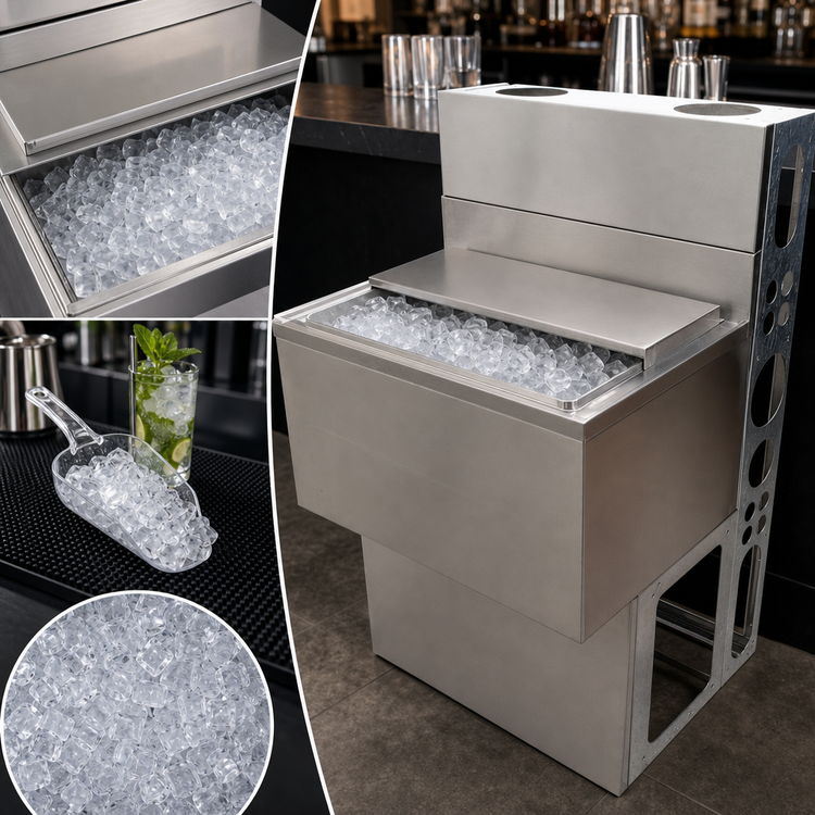 Product image #4 for BK Resources Underbar Ice Bin with 7-Circuit Cold Plate, 140 lb Capacity, 43-Inch Wide