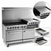 Thumbnail image #4 for Imperial Pro Series 60-Inch Commercial Gas Range with 4 Open Burners, 36-Inch Griddle, Convection Oven and Cabinet Base