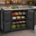 Thumbnail image #4 for Beverage-Air 48-Inch Two-Section Pass-Thru Open Food-Rated Back Bar Refrigerator, 4 Solid Doors, Black