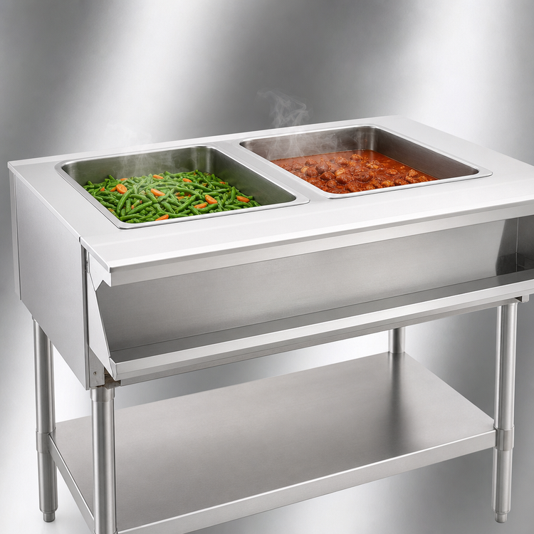 Product image #4 for Eagle Group 2-Well Sealed Well Electric Hot Food Table with Open Shelf Base, 33-Inch Wide, 120V