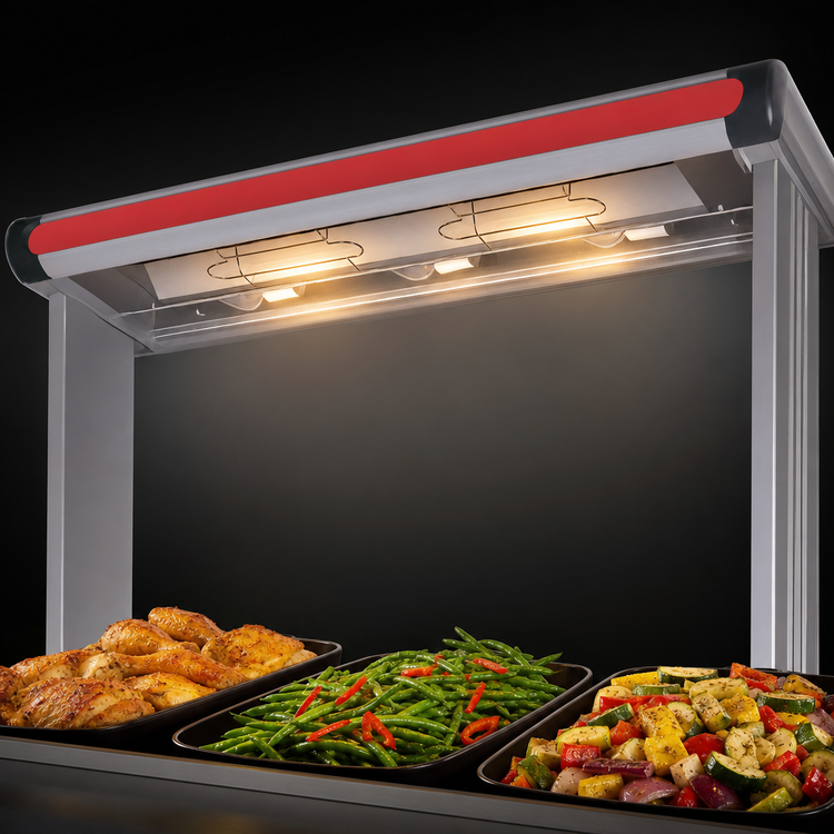 Product image #4 for Hatco Glo-Ray Designer Lighted Infrared Aluminum Strip Heater, 87-1/2-Inch W, High-Watt, Single Heater Rod