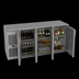 Thumbnail image #4 for Glastender C1FL72 Front-Serviced Low Profile 72-Inch Three-Section Back Bar Cooler with Self-Contained R290 Refrigeration