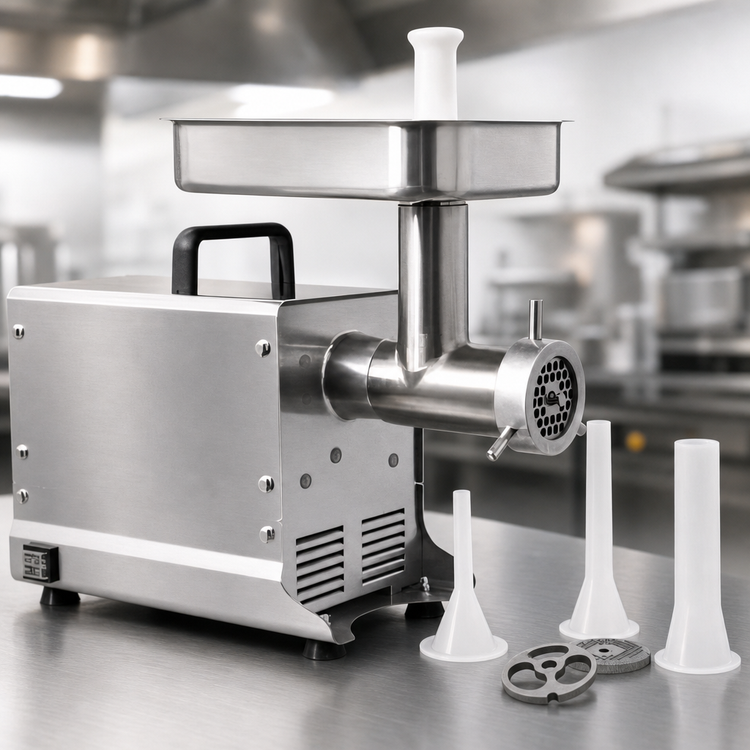 Product image #4 for Omcan #32 Stainless Steel Countertop Electric Meat Grinder, 1.5 HP