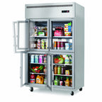 Thumbnail image #4 for Everest Refrigeration ESGRH4 48 Cu. Ft. Two-Section Glass-Door Reach-In Refrigerator, 4 Half Hinged Doors, Top-Mounted Self-Contained Refrigeration