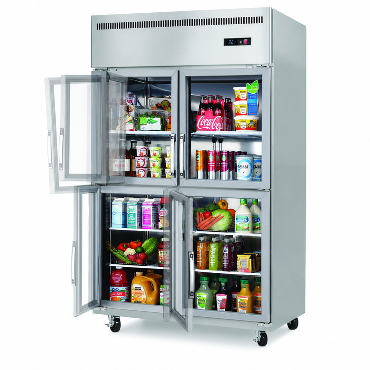 Product image #4 for Everest Refrigeration ESGRH4 2-Section Glass Door Reach-In Refrigerator, 48 Cu. Ft., Top-Mounted R290
