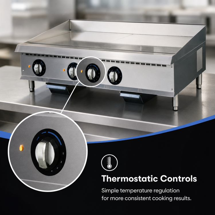 Product image #4 for IKON Cooking 48-Inch Electric Countertop Griddle with Polished Steel Plate
