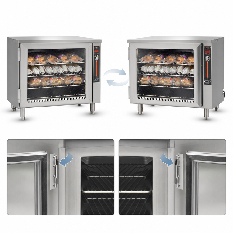 Product image #4 for FWE Handy Line Countertop Side-Loading Heated Holding Cabinet, 4 Full-Size Pan Capacity, Lexan Door