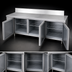 Thumbnail image #4 for La Rosa Three-Section Reach-In Work Top Freezer Base for Remote Refrigeration, 66 Inch L x 23-28 Inch D