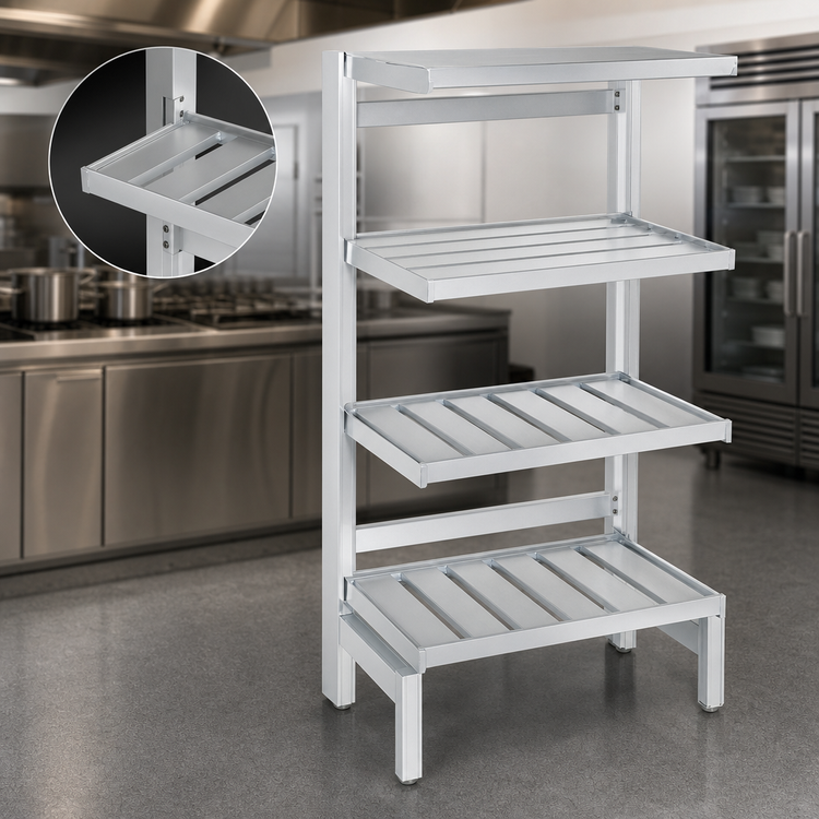 Product image #4 for Channel Tubular Aluminum Cantilever Shelving Unit, 54-Inch W x 20-Inch D x 72-Inch H
