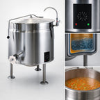 Thumbnail image #4 for Cleveland Range Short Series KEL60SH 60-Gallon Electric Steam Jacketed Kettle, Stationary Tri-Leg, Full Jacket, 316 Stainless Interior
