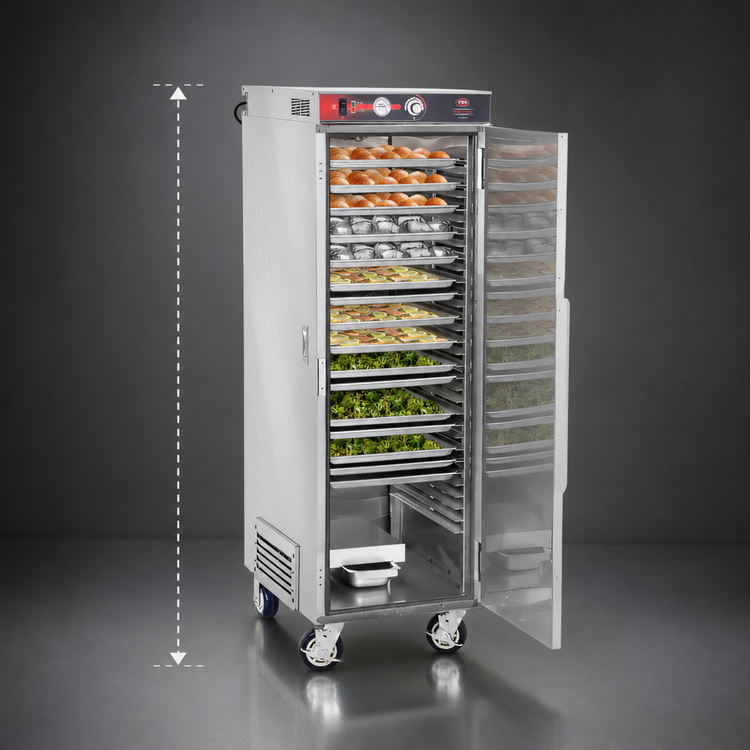 Product image #4 for Full-Height Non-Insulated Heated Transport Cabinet, 17-Slide for 18 x 26 Pans