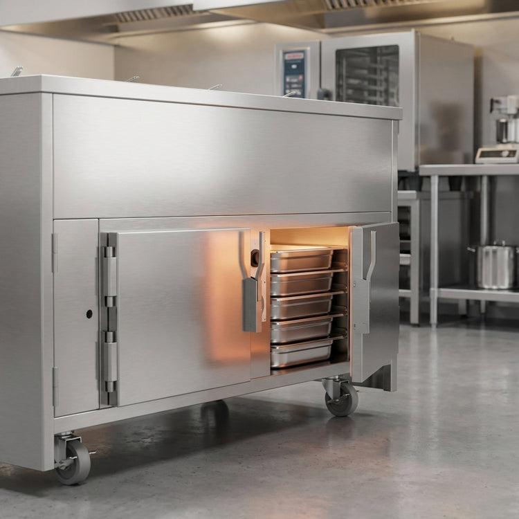 Product image #3 for Atlas Metal INFHB-3 Mobile Hot Food Unit, 3 Well, Electric