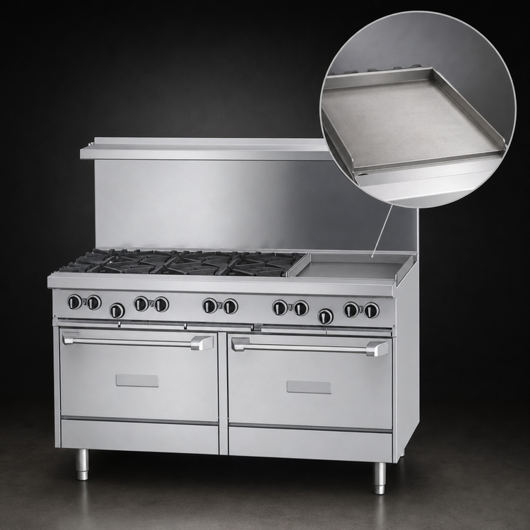 Product image #4 for Garland US Range U Series 60-Inch Gas Restaurant Range with 6 Open Burners, 24-Inch Griddle, Standard Oven, and Storage Base