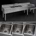 Thumbnail image #4 for Eagle 2200 Series 120-Inch Underbar Combination Unit with 3-Compartment Sink, Dual Drainboards, and Right Ice Bin