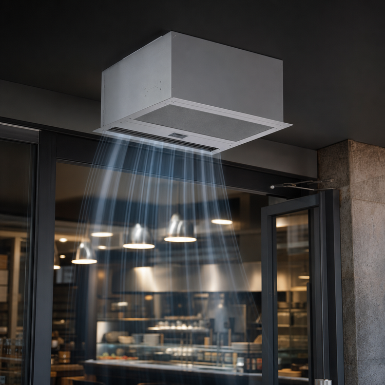 Product image #4 for Berner Architectural Recessed 12 48-Inch Ambient Air Curtain, Unheated, 1/2 HP, Intelliswitch Touchscreen