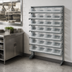 Thumbnail image #4 for Quantum Sloped Single-Sided Steel Pick Rack with 8 Shelves and 32 Clear Bins