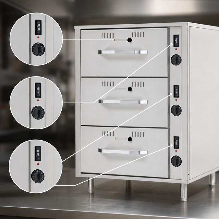 Product image #4 for RedHots DWN-3-240 3-Drawer Narrow Freestanding Warming Drawer