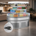 Thumbnail image #4 for Turbo Air TIOM-20RSRS-N Open Curved Island Display Self-Serve Refrigerated Merchandiser, 19.2 Cu. Ft., 48-Inch W, Stainless Steel