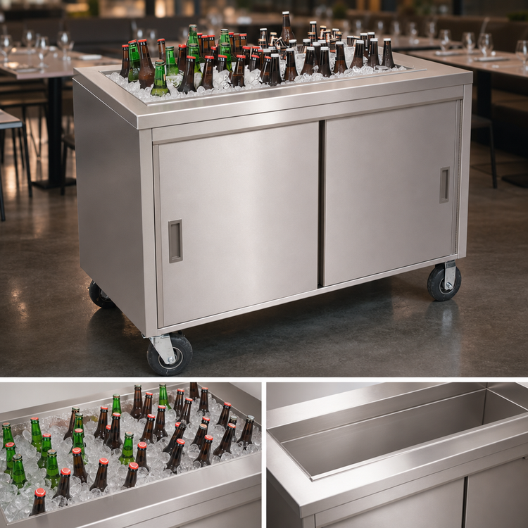 Product image #4 for BK Resources Portable Beverage Center with Sliding Doors and 48 x 20-Inch Ice Bin, 60 x 30 x 36 Inches