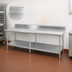 Thumbnail image #4 for 84-Inch x 30-Inch Stainless Steel Work Table with 5-Inch Backsplash and Adjustable Undershelf