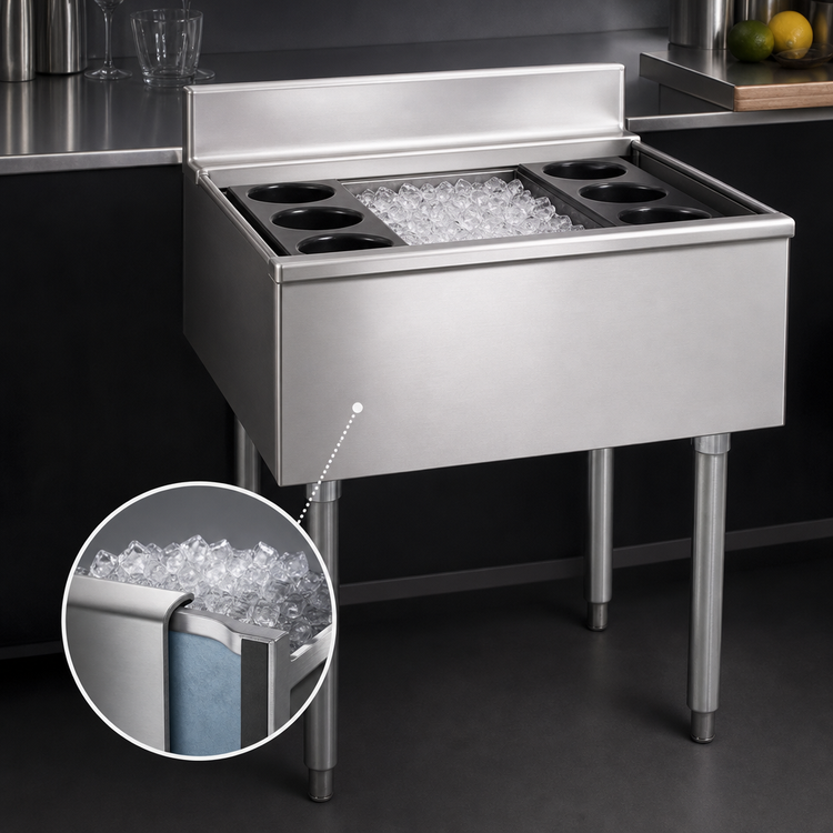 Product image #4 for Eagle Group 2200 Series Modular Underbar Cocktail Unit with 8-Inch Insulated Ice Bin, 24 x 24 x 33-1/2 Inches, 63 lb. Capacity