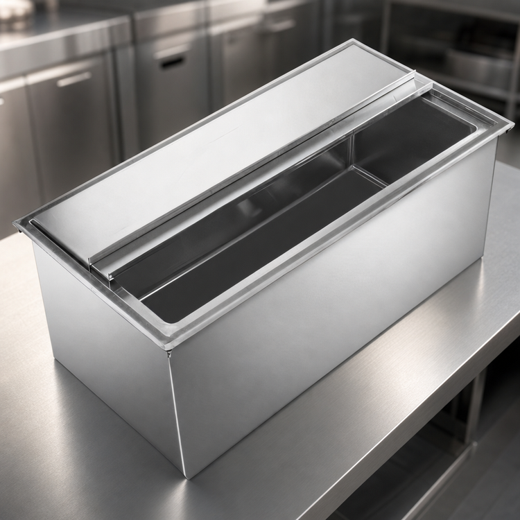 Product image #4 for Heavy-Duty Drop-In Ice Bin with 8-Circuit Cold Plate and Sliding Cover