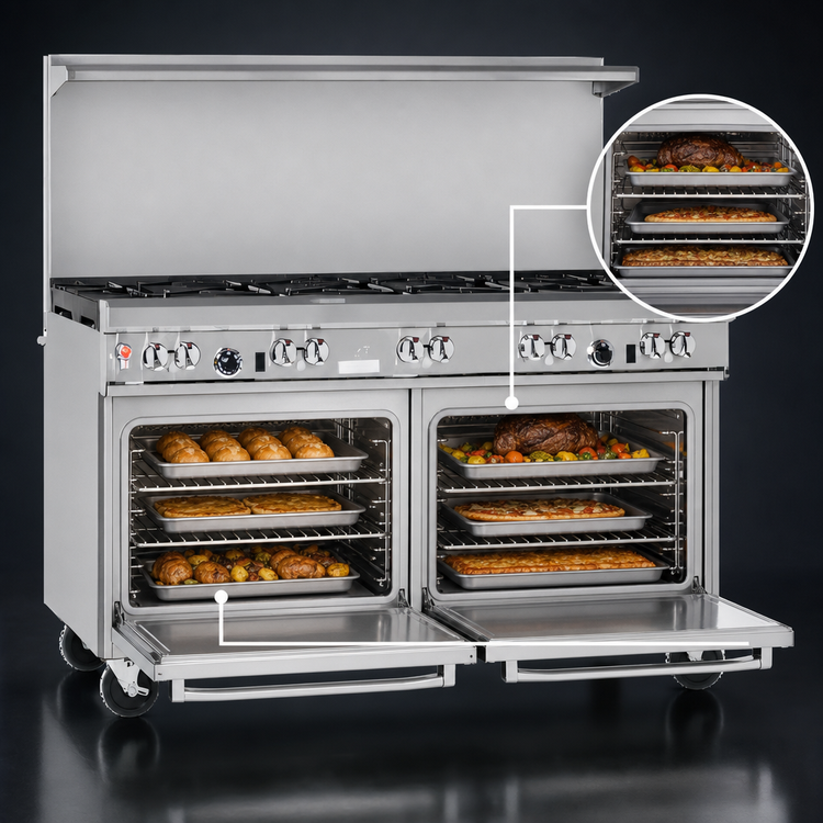 Product image #4 for Southbend Ultimate 60-Inch Gas Restaurant Range with 2 Open Burners, 48-Inch Griddle, and 2 Convection Ovens