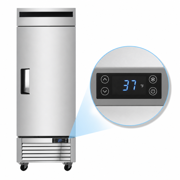 Product image #5 for Atosa One-Section Reach-In Refrigerator, 12.57 Cu. Ft., Bottom-Mount Self-Contained, Solid Door