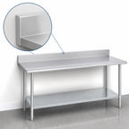 Thumbnail image #4 for Duke Manufacturing 416-3084-5R Stainless Steel Work Table with 5-Inch Riser, 30 x 84-Inch, 16-Gauge 400 Series Top, Galvanized Undershelf