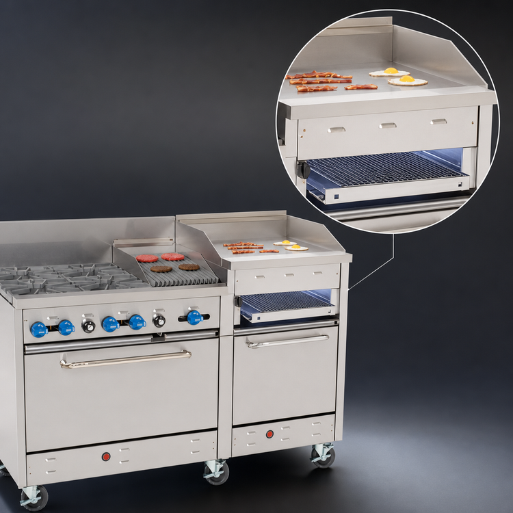 Product image #4 for Comstock-Castle F3226-24B 60-Inch 6-Burner Gas Range with 24-Inch Raised Griddle and Double Standard Ovens