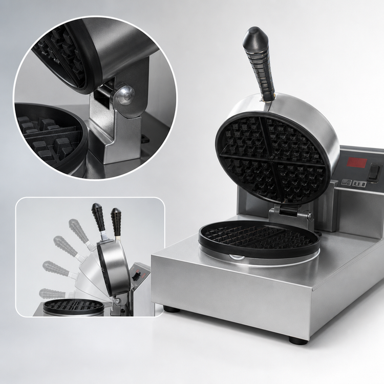 Product image #4 for Nemco 7000A-2 Dual Round Countertop Waffle Baker with Digital Programmable Controls