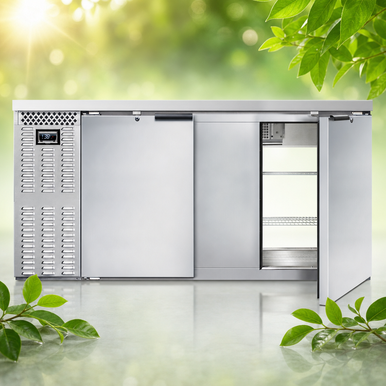 Product image #4 for Continental Refrigerator BB69NSSPT 69" 4-Door Pass-Thru Refrigerated Back Bar Cooler