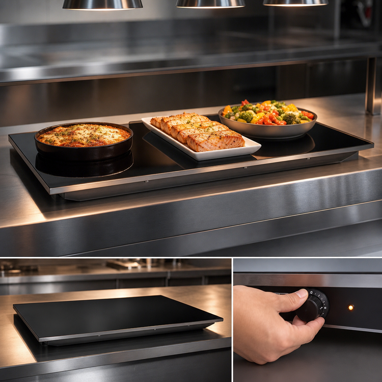 Product image #4 for Hatco Portable Heated Black Glass Warming Shelf, 48-Inch, Ceramic Glass Surface