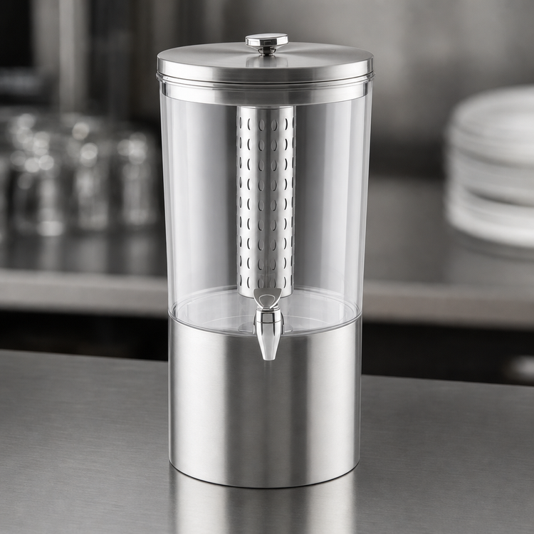 Product image #4 for TableCraft Upscale 2.5 Gallon Single Beverage Dispenser with Stainless Steel Base and Tritan Reservoir
