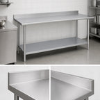 Thumbnail image #4 for Duke Manufacturing 416-30108-2R 108-Inch x 30-Inch Stainless Steel Work Table with 1-1/8-Inch Straight Riser and Galvanized Undershelf