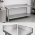 Thumbnail image #4 for Duke 108-Inch x 30-Inch Stainless Steel Work Table with 1-1/8-Inch Straight Riser and Galvanized Undershelf