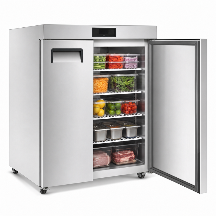 Product image #5 for Atosa 1-Section Undercounter Reach-In Refrigerator, 7.15 Cu. Ft., Right-Hinged Solid Door, Rear-Mounted Self-Contained