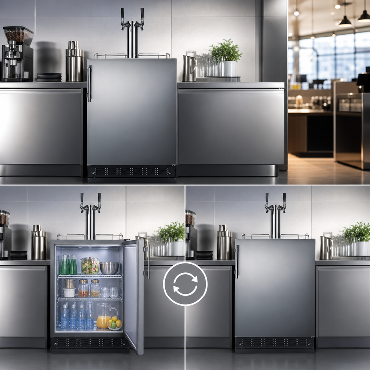 Product image #4 for Summit Commercial 24-Inch Dual Tap Cold Brew Coffee Kegerator with Reversible Stainless Steel Door