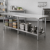 Thumbnail image #4 for Omcan 108-Inch Stainless Steel Work Table with Undershelf