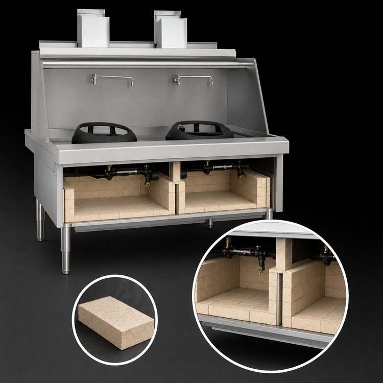 Product image #4 for MasterRange Two-Chamber Gas Wok Range with Flue and Stainless Steel Sides