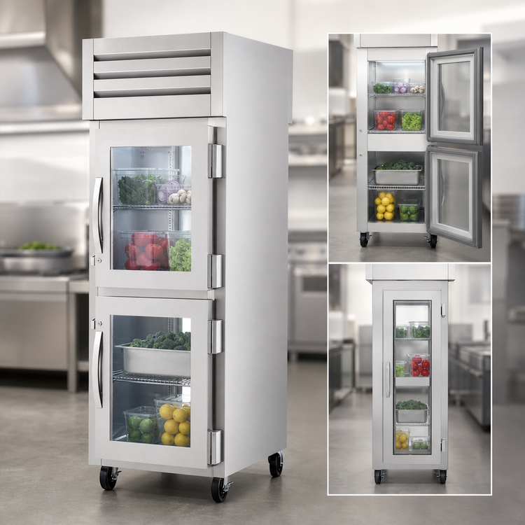 Product image #4 for True SPEC SERIES 1-Section Pass-Thru Refrigerator with 2 Half-Glass Front Doors and Rear Glass Door