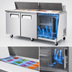 Thumbnail image #4 for Turbo Air E-Line Three Section Sandwich/Salad Refrigerated Prep Table, 72-5/8 Inch, 19 Cu. Ft., 3 Doors, Self-Contained