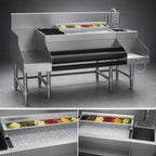 Thumbnail image #4 for Eagle Group Spec-Bar CCS-72-2 72" Underbar Ice Bin Cocktail Station with Blender Sink, Stainless Steel, 150-lb Ice Capacity