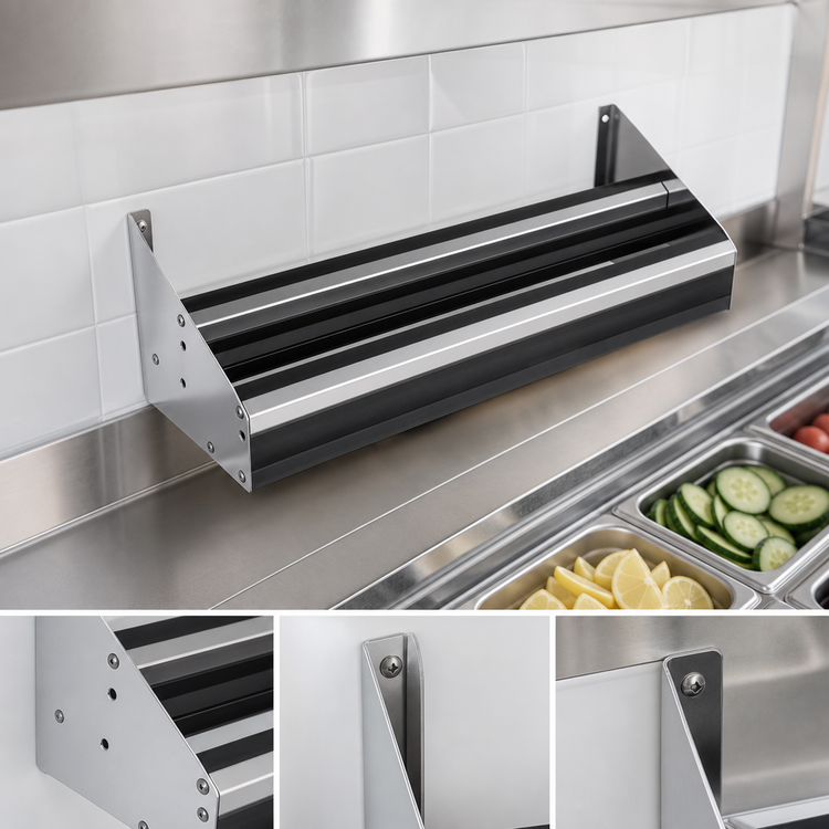 Product image #4 for Krowne Royal Series 84-Inch Double Built-In Speed Rail, Stainless Steel